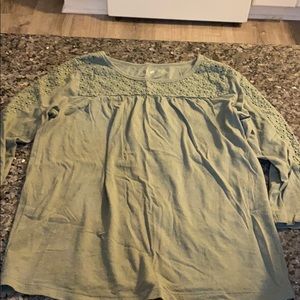 Moss green 3/4 length top